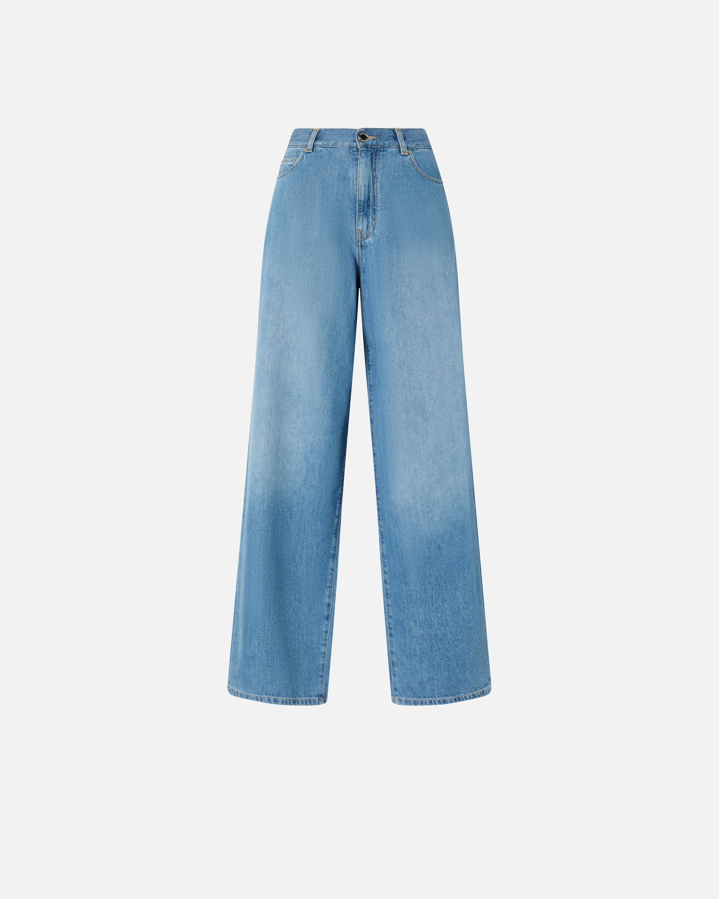 Jeans palazzo in denim medio chiaro 104601A2DR PJO PINKO Lav. medio chiaro 