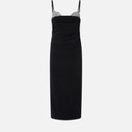 Abito midi aderente con ricamo gioiello 106637A31P Z99 PINKO Nero limousine 
