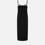 Abito midi aderente con ricamo gioiello 106637A31P Z99 PINKO Nero limousine 