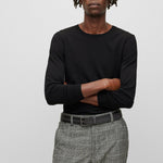 Maglia girocollo in merinos 50468239 10241501 01 001 BOSS Black 