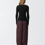 Maglia serafino leggera in cotone a costine 107001A3C Z99 PINKO Black 