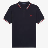 Polo manica corta M3600 T55 FRED PERRY Nvy/swht/bntred 