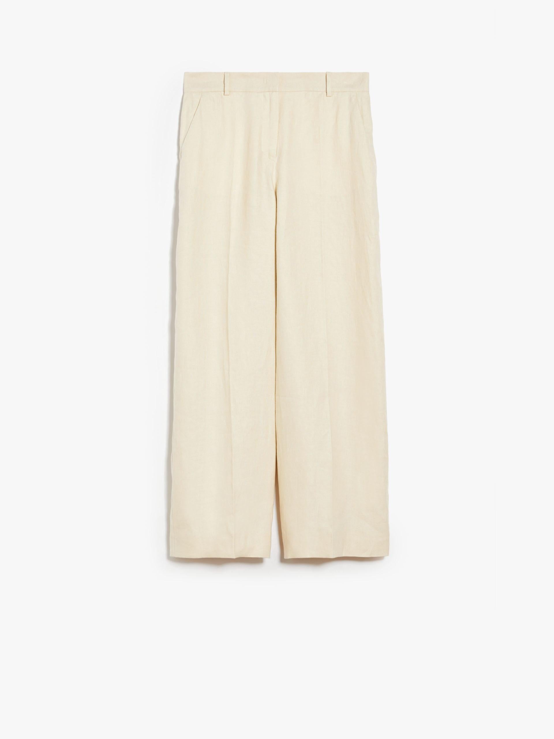Pantalone ampio in lino lavato 2415131022 035 MAX MARA WEEKEND Burro 