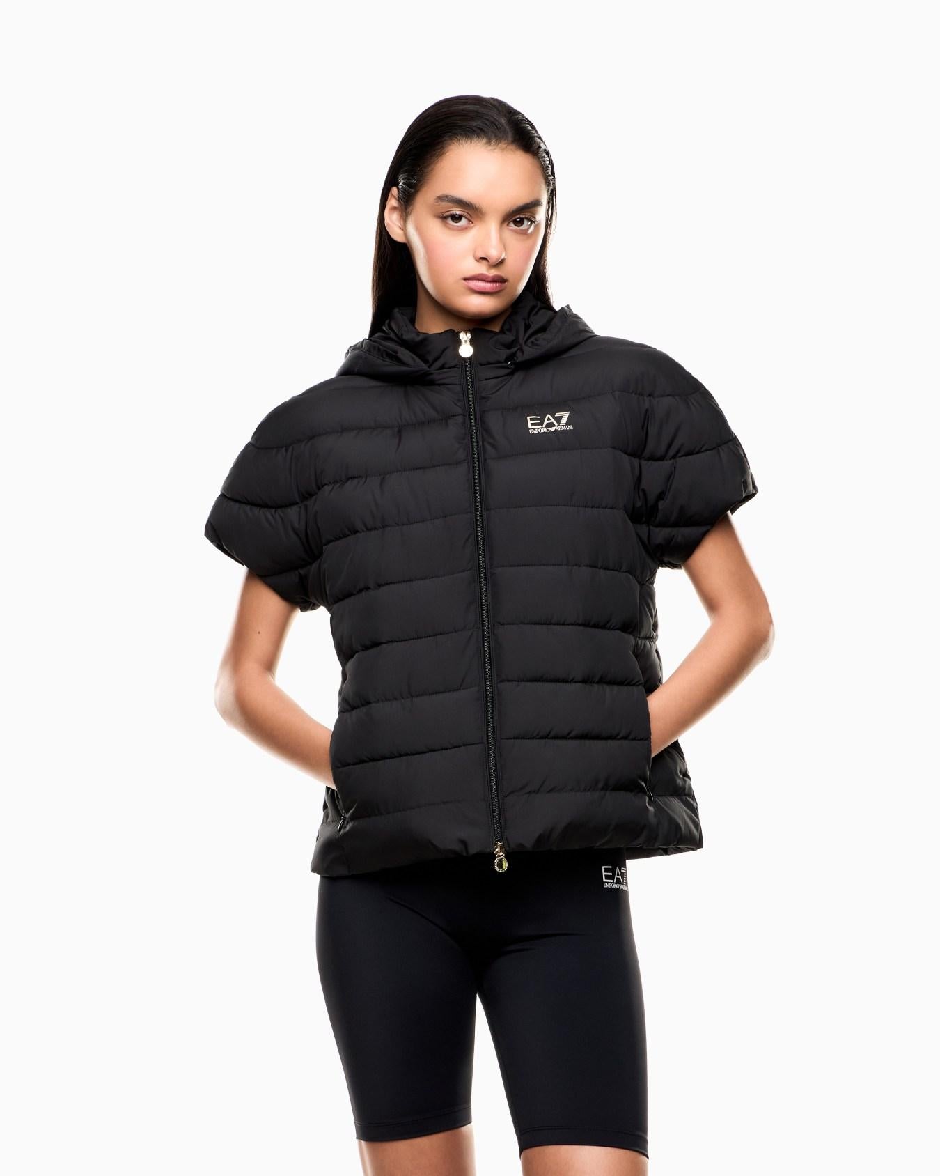 Cappa imbottita packable in nylon leggero 7W000477 AF12476 UC001 EA7 Black 