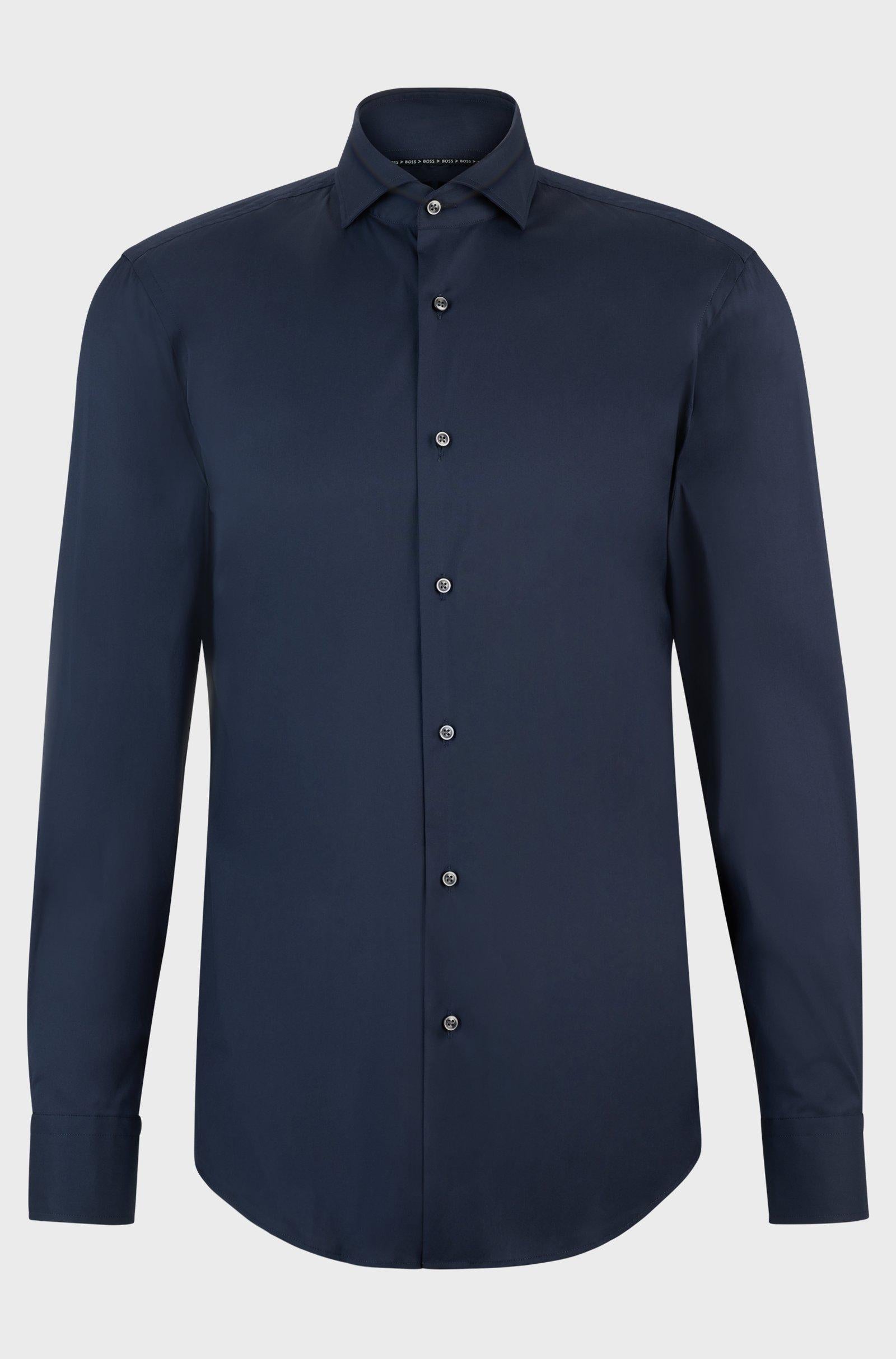 Camicia slim fit in cotone elasticizzato 50479915 10151300 03 410 BOSS Blue 