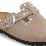 Ciabatta in pelle scamosciata con rivetti BOSTON RIVET 1030418 TAUPE BIRKENSTOCK Taupe 