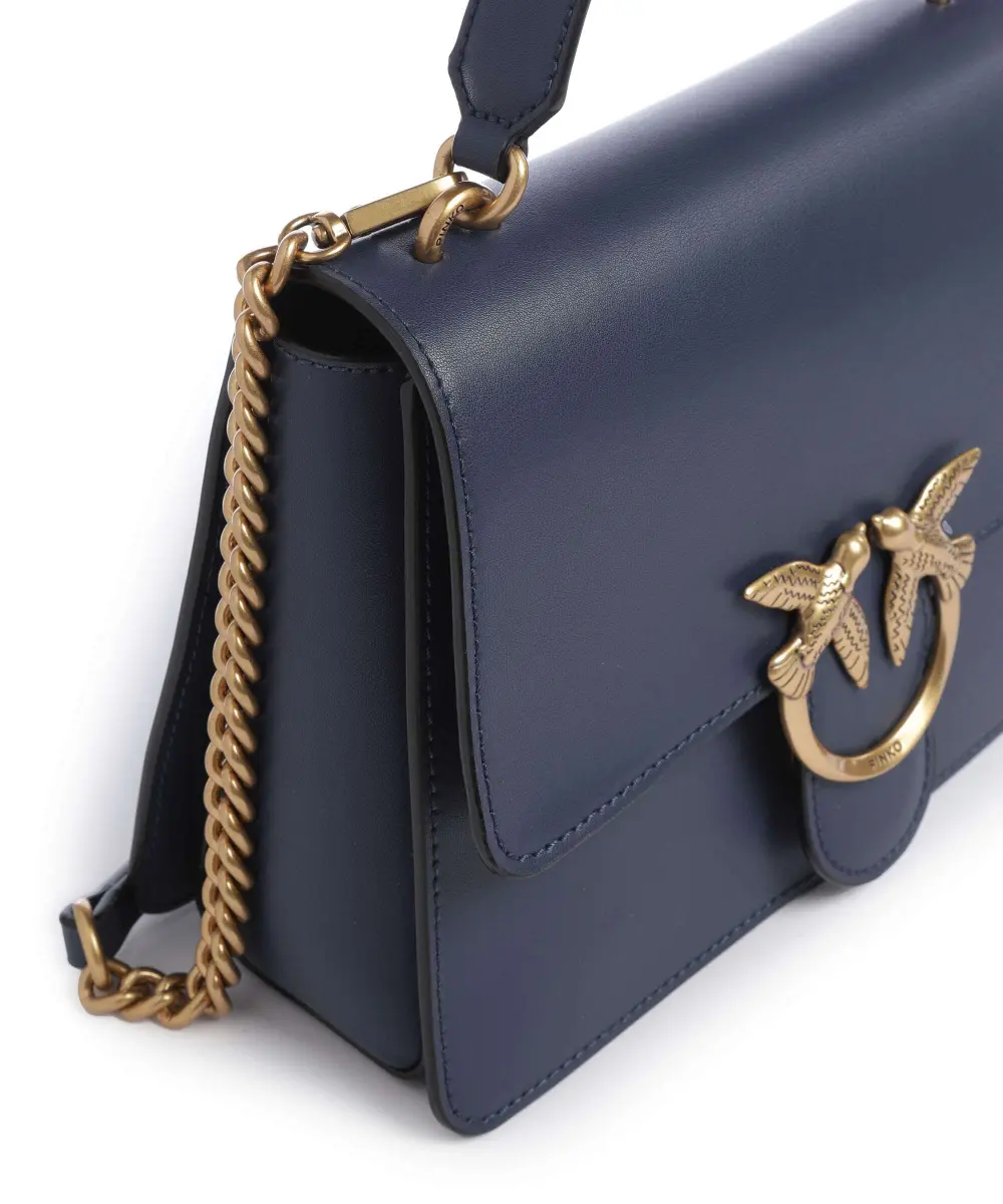 Borsa a mano e tracolla media in pelle 100066A0F1 G08Q PINKO Blu indaco ombroso-antique 