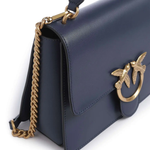 Borsa a mano e tracolla media in pelle 100066A0F1 G08Q PINKO Blu indaco ombroso-antique 