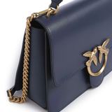 Borsa a mano e tracolla media in pelle 100066A0F1 G08Q PINKO Blu indaco ombroso-antique 