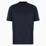 T-Shirt manica corta girocollo con logo flock 6D1TR3 1JOSZ 0950 EMPORIO ARMANI Eagle blu navy 