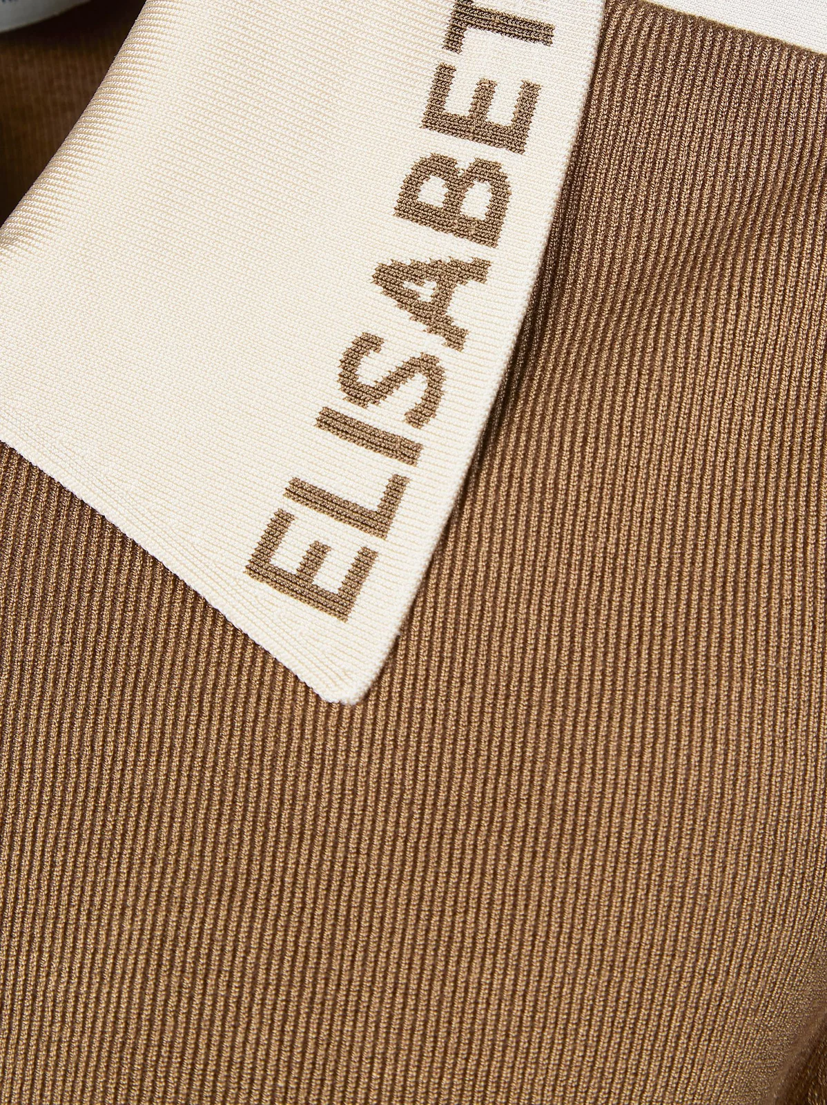 Giacca in maglia con bande in viscosa lucida<BR/> MK66S61E2 727 ELISABETTA FRANCHI Argilla/burro 
