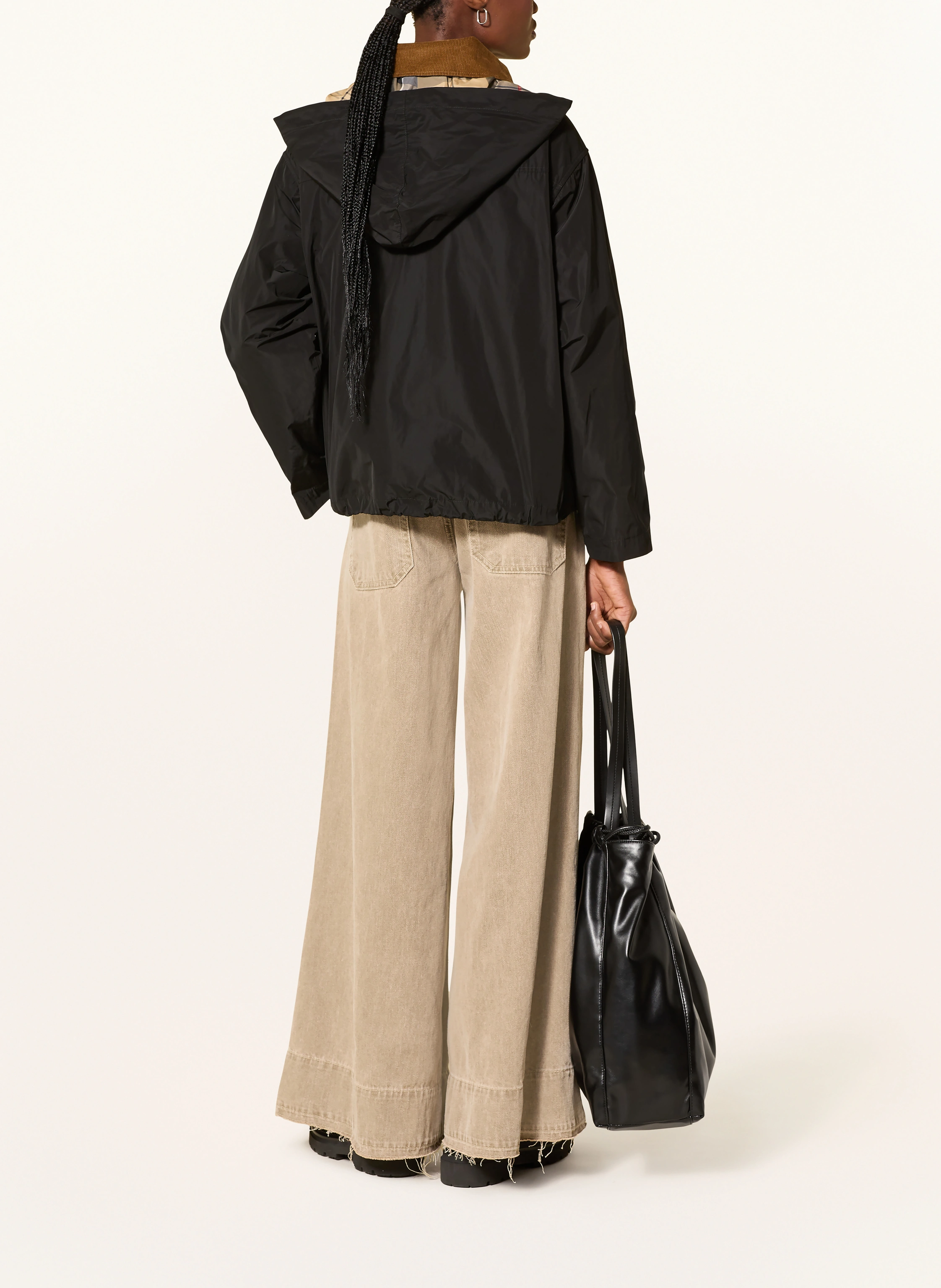 Giubbotto in nylon con cappuccio staccabile LSP0307 LSP BK11 BARBOUR Black/dress tartan 