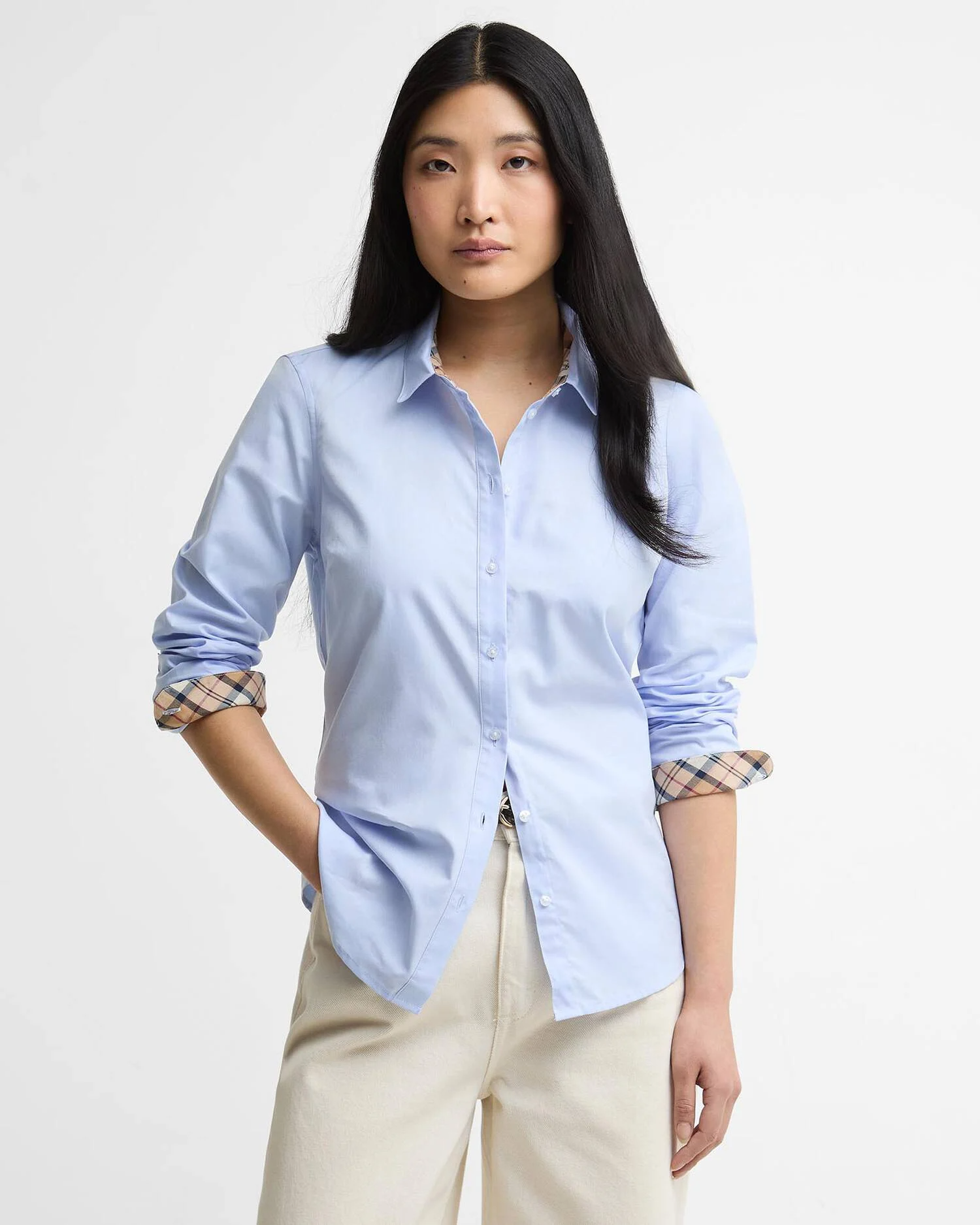 Camicia in cotone oxford LSH1409 LSH BL13 BARBOUR Pale blue/hessian tartan 