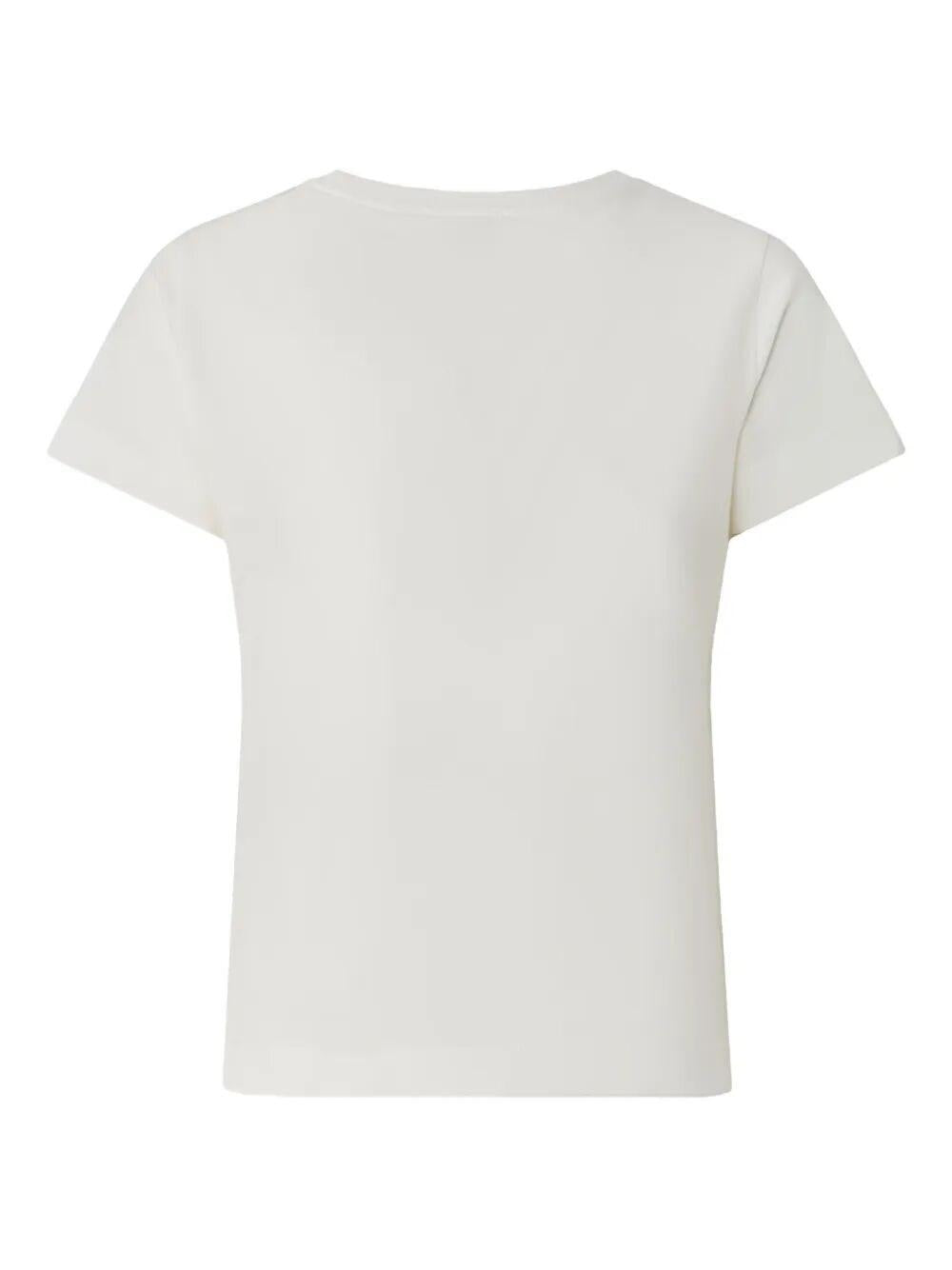 T-Shirt manica corta 100373A34F Z05 PINKO Bianco-biancaneve 