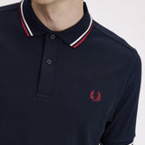 Polo manica corta M3600 T55 FRED PERRY Nvy/swht/bntred 