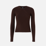 Maglia girocollo in cannetè di lana 104020A15S M28 PINKO Testa di moro 
