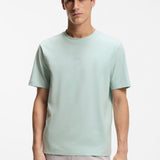 T-shirt in cotone elasticizzato con logo a contrasto 50473278 10242929 01 447 BOSS Turquoise/aqua 