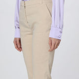 Pantalone dritto in punto stoffa 100155A0IM C28 PINKO Beige 
