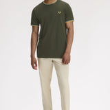 T-shirt con doppia riga M1588 05B FRED PERRY Hntngr/lgic/lmnb 