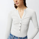 Maglia serafino metallizzata a costine 104651A2CQ I17 PINKO Argento-metallizzato 