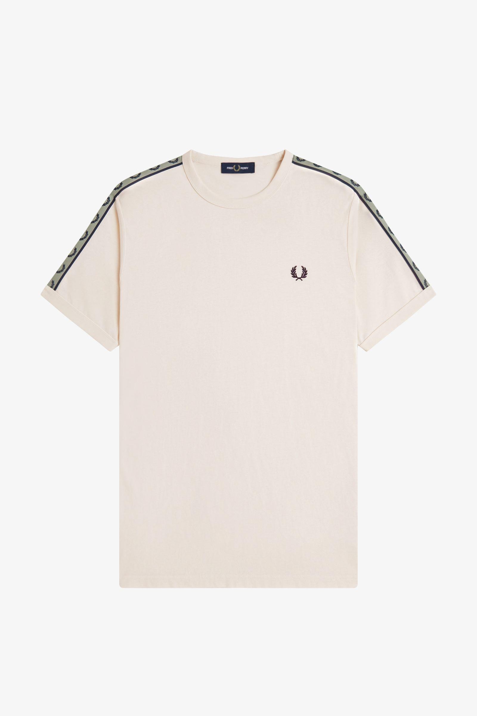 T-Shirt manica corta con banda logata M4613 28B FRED PERRY Ecru/navy 