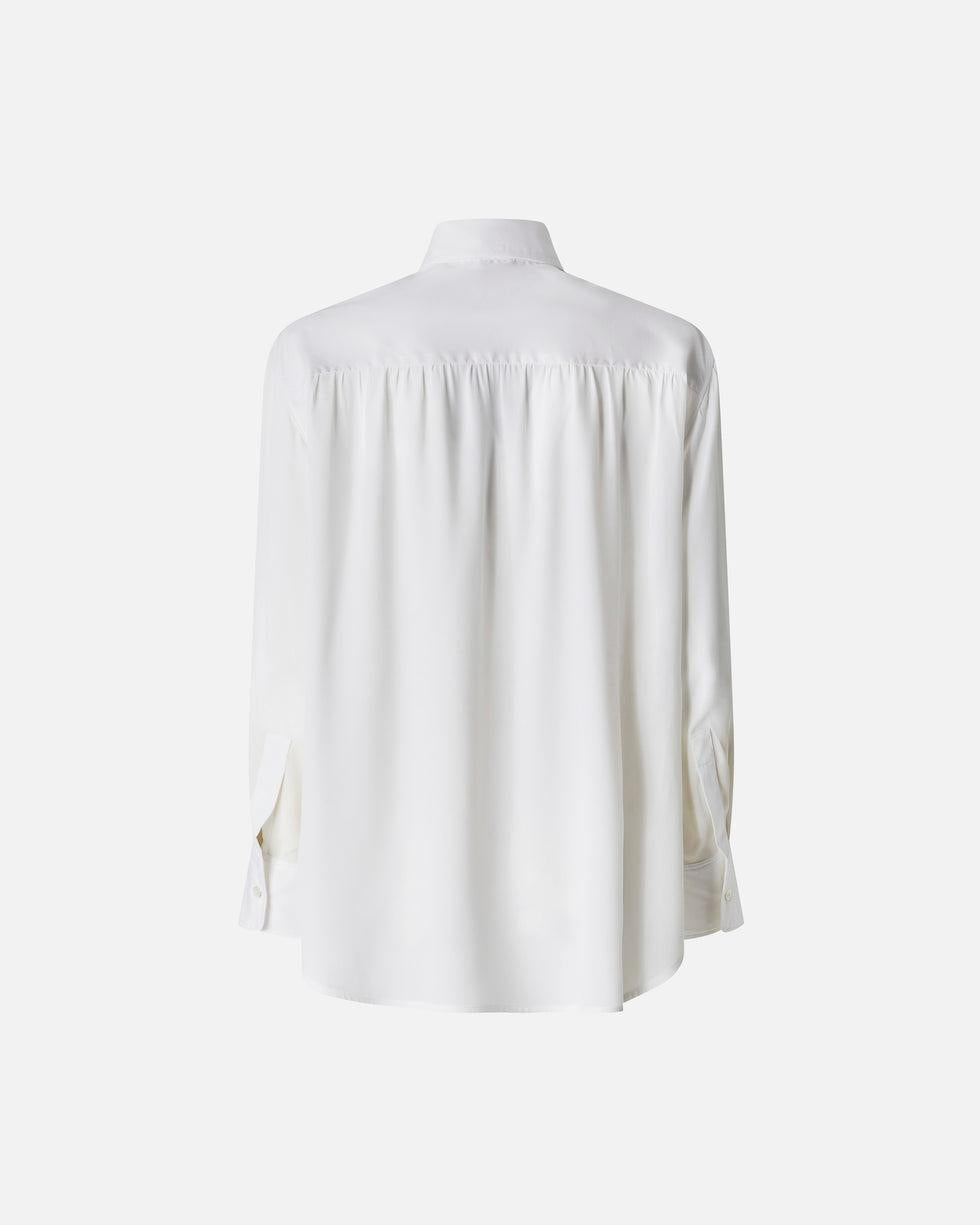 Camicia in popeline e crêpe 105434A2TG Z05 PINKO Bianco-biancaneve 