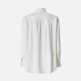 Camicia in popeline e crêpe 105434A2TG Z05 PINKO Bianco-biancaneve 