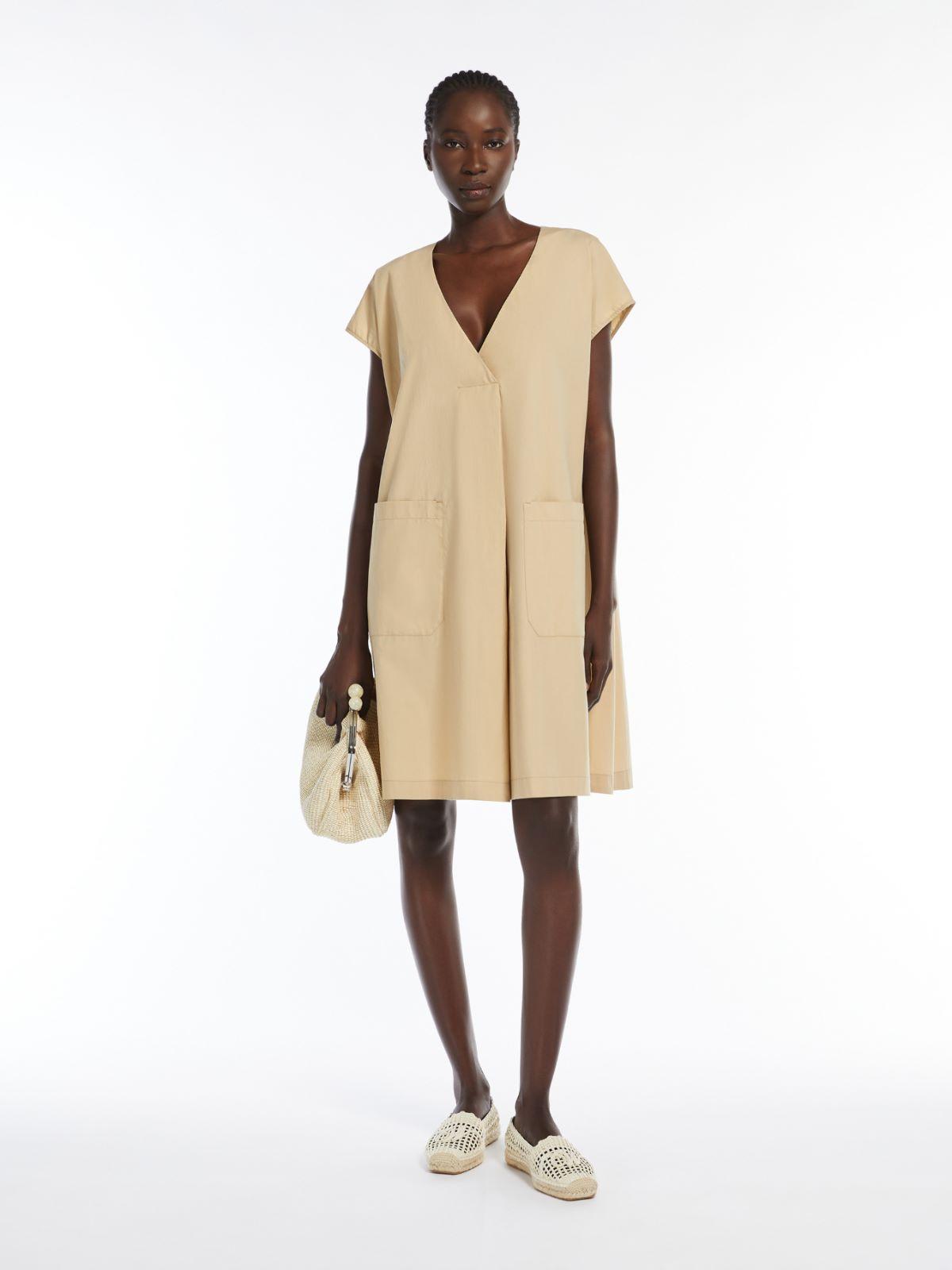Abito corto in popeline di cotone 2515221132 004 MAX MARA WEEKEND Sabbia 