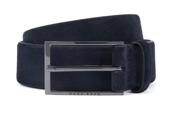 Cintura in pelle suede Calindo 50470776 10201975 02 402 BOSS Dark blue 