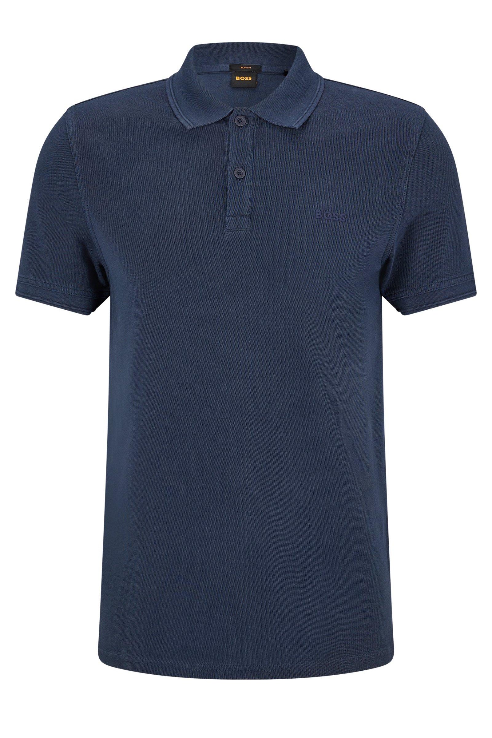 Polo slim fit in piquè di cotone 50468576 10203439 01 402 BOSS Dark blue 