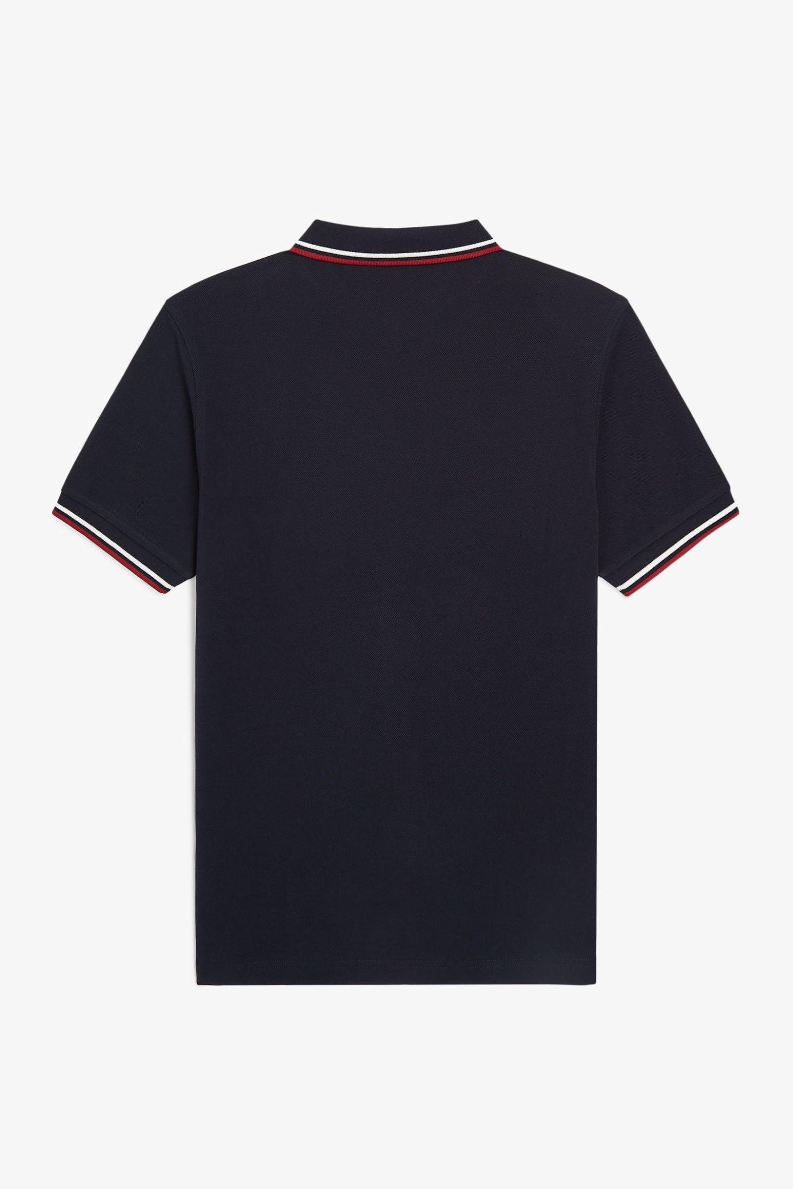 Polo manica corta M3600 T55 FRED PERRY Nvy/swht/bntred 