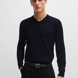 Maglia scollo a V 50506042 10255193 01 404 BOSS Dark blue 