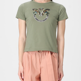 T-Shirt manica corta 100535A33F U84 PINKO Verde vertiver 