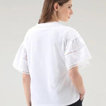 T-Shirt Lakeside in puro cotone con maniche a sbuffo CFWWTE0076FRUT3397 8041 WOOLRICH Bright white 