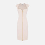Abito in doppio crêpe stretch AB90061E2 193 ELISABETTA FRANCHI Burro 