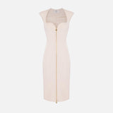 Abito in doppio crêpe stretch AB90061E2 193 ELISABETTA FRANCHI Burro 