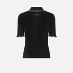 Maglia a costine con bordi gioiello 106287A343 Z99 PINKO Nero 