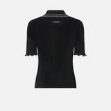 Maglia a costine con bordi gioiello 106287A343 Z99 PINKO Nero 