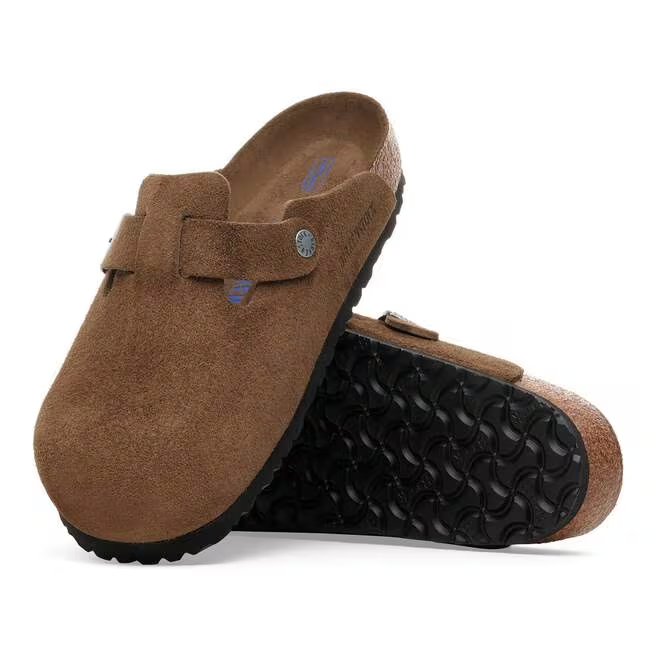 Sabot in pelle scamosciata BOSTON SFB 1030861 DARK TEA BIRKENSTOCK Dark tea 