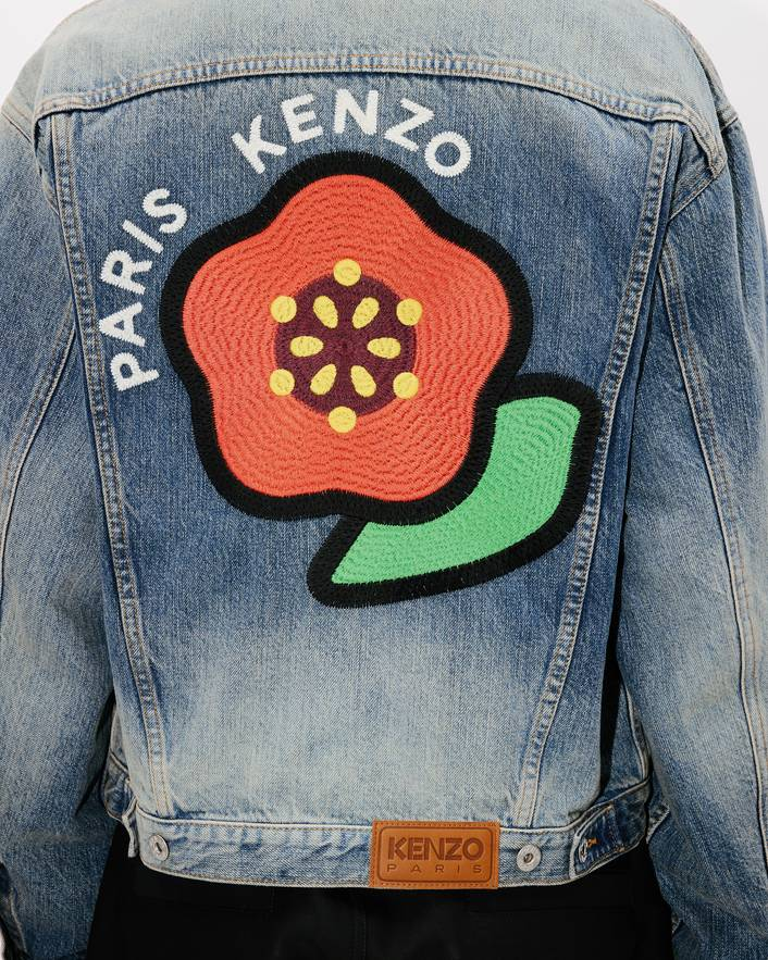 Giacca in jeans ricamata FF55DV3026I7 DS KENZO Medium stone 