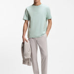 T-shirt in cotone elasticizzato con logo a contrasto 50473278 10242929 01 447 BOSS Turquoise/aqua 