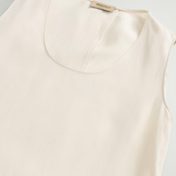 Vestito smanicato in misto lino con cintura CFWWDR2020FRUT3043 8743 WOOLRICH Milky cream 