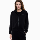 Felpa aperta con cappuccio 7W000960 AF12501 UC001 EA7 Black 