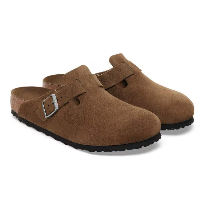 Sabot in pelle scamosciata BOSTON SFB 1030861 DARK TEA BIRKENSTOCK Dark tea 