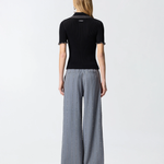 Maglia a costine con bordi gioiello 106287A343 Z99 PINKO Nero 