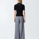 Maglia a costine con bordi gioiello 106287A343 Z99 PINKO Nero 