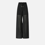 Pantaloni leggeri con lacci e dettagli texani<BR/> 106947A3AX Z99 PINKO Nero limousine 