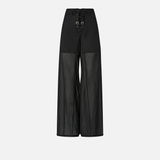 Pantaloni leggeri con lacci e dettagli texani<BR/> 106947A3AX Z99 PINKO Nero limousine 