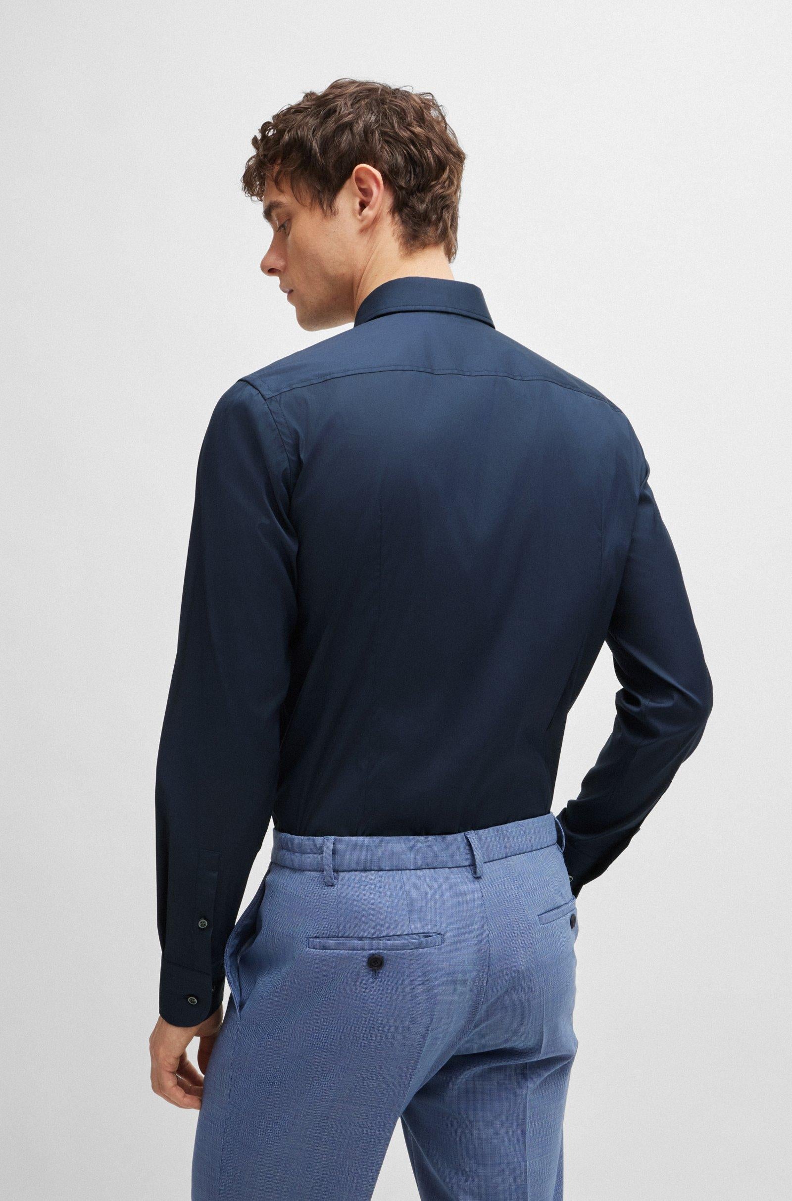Camicia slim fit in cotone elasticizzato 50479915 10151300 03 410 BOSS Blue 