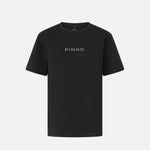 T-shirt logo strass 105526A2RM Z99 PINKO Nero limousine 